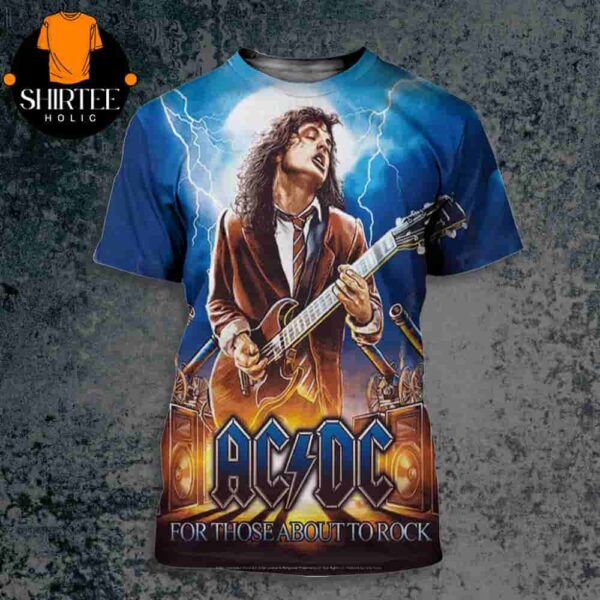 AC DC Artwork Poster For Those About To Rock 3D Mini Lenticular All Over Print Shirt