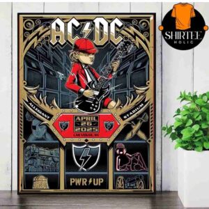 AC DC Power Up Tour 2025 Event Poster At Allegiant Stadium Las Vegas NV On April 26th 2025 Wall Decor Poster Canvas