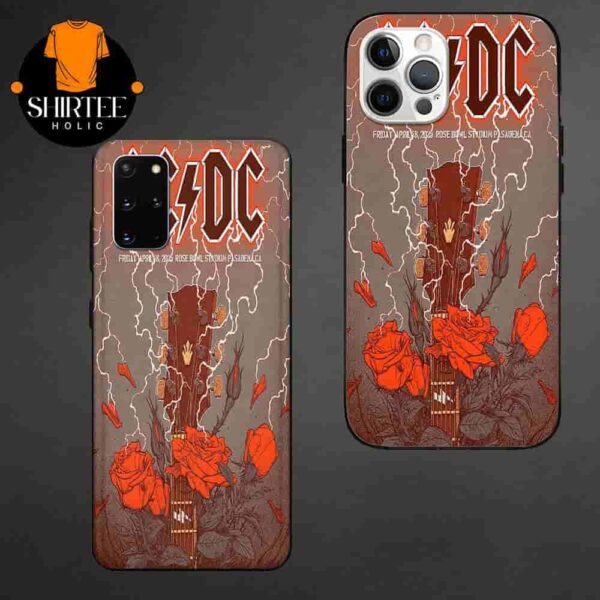 AC DC Power Up Tour 2025 Event Poster At Rose Bowl Stadium Pasendena CA ON Friday April 18th 2025 Silicone Phone Case