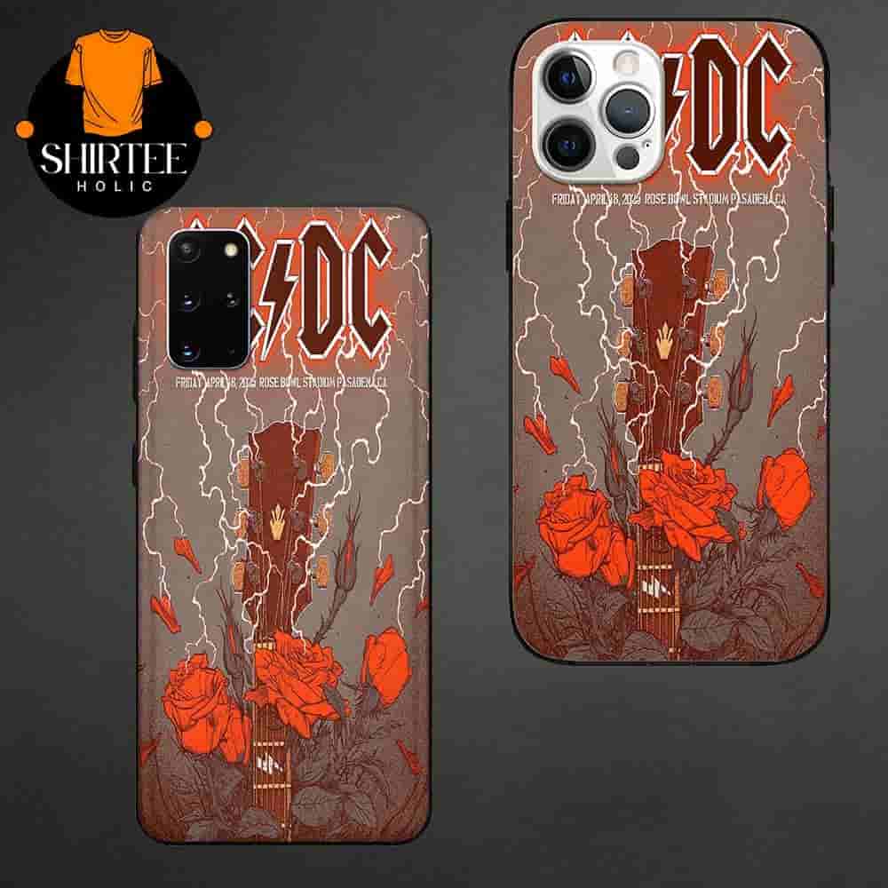 AC DC Power Up Tour 2025 Event Poster At Rose Bowl Stadium Pasendena CA ON Friday April 18th 2025 Silicone Phone Case AC DC Power Up Tour 2025 Event Poster At Rose Bowl Stadium Pasendena CA ON Friday April 18th 2025 Silicone Phone Case