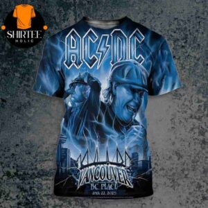 AC DC Power Up Tour 2025 Vancouver PWR Up Poster At BC Place April 22nd 2025 All Over Print Shirt