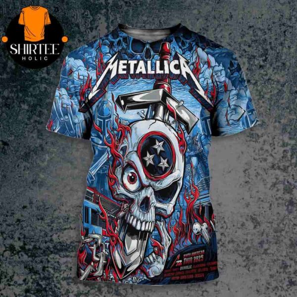 Metallica M72 North American Tour 2025 Event Pop Up Merch Poster At Nashville On April 30th And May 3rd All Over Print Shirt