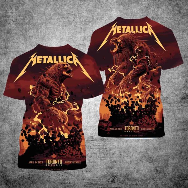 Metallica M72 World Tour 2025 First No Repeat Weekend 2 Nights Combined Poster At Rogers Centre Toronto CA On April 24th And 26th 2025 All Over Print Shirt
