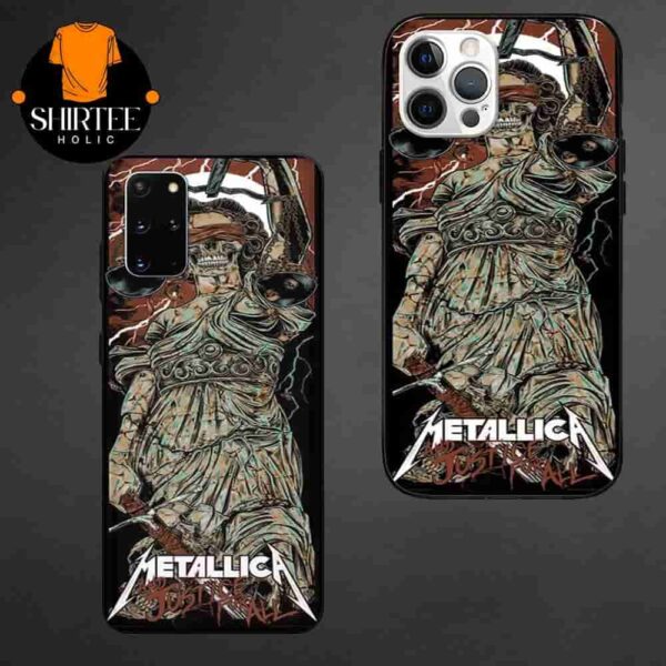 Metallica Print Series By Rhys Cooper Based On Artwork From Metallica x Stern Pinball And Justice For All Silicone Phone Case