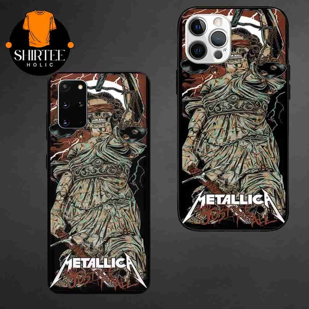 Metallica Print Series By Rhys Cooper Based On Artwork From Metallica x Stern Pinball And Justice For All Silicone Phone Case Metallica Print Series By Rhys Cooper Based On Artwork From Metallica x Stern Pinball And Justice For All Silicone Phone Case