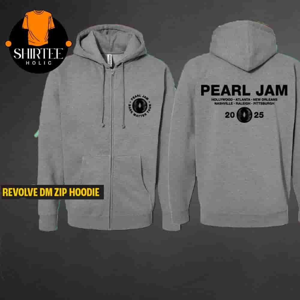 Pearl Jam Dark Matter Tour 2025 Revolve DM Merchandise Limited Zip Hoodie Pearl Jam Dark Matter Tour 2025 Revolve DM Merchandise Limited Zip Hoodie