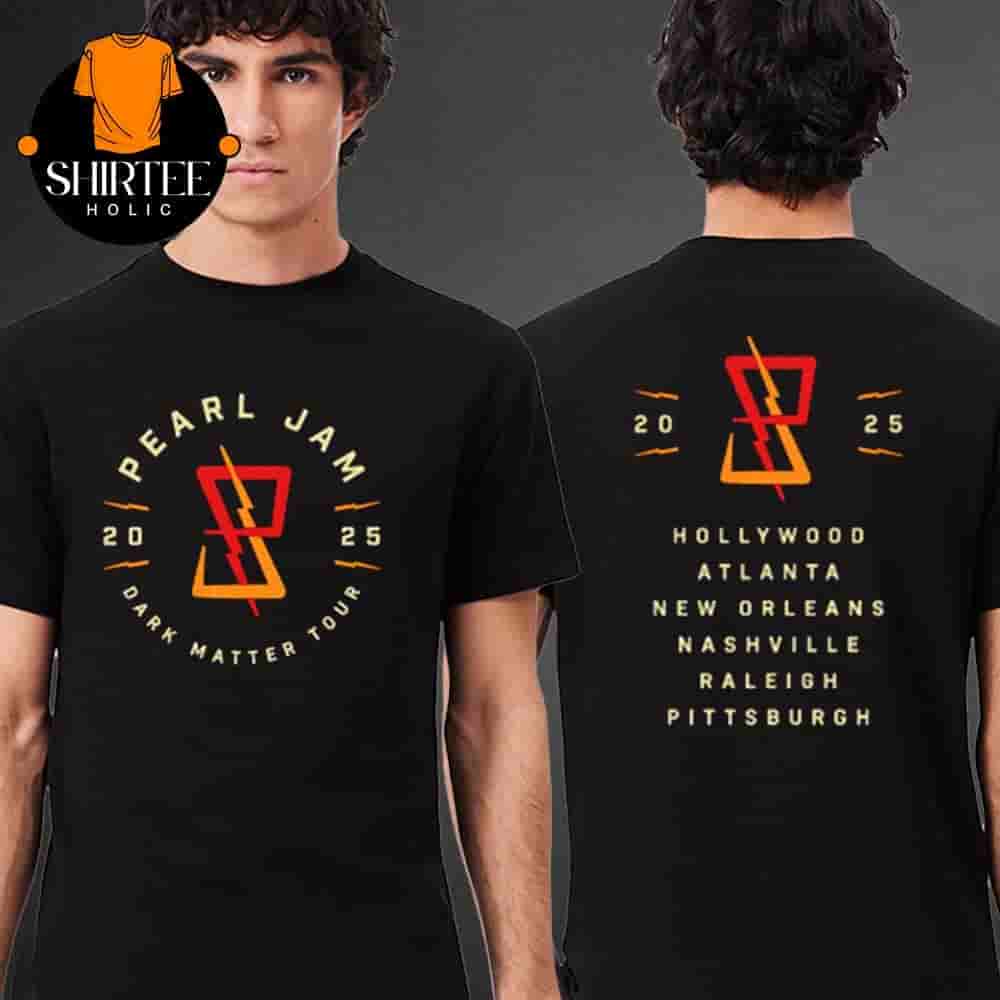 Pearl Jam Dark Matter Tour 2025 Strike Through Tee Merchandise Limited Two Sides Classic T-Shirt Pearl Jam Dark Matter Tour 2025 Strike Through Tee Merchandise Limited Two Sides Classic T-Shirt