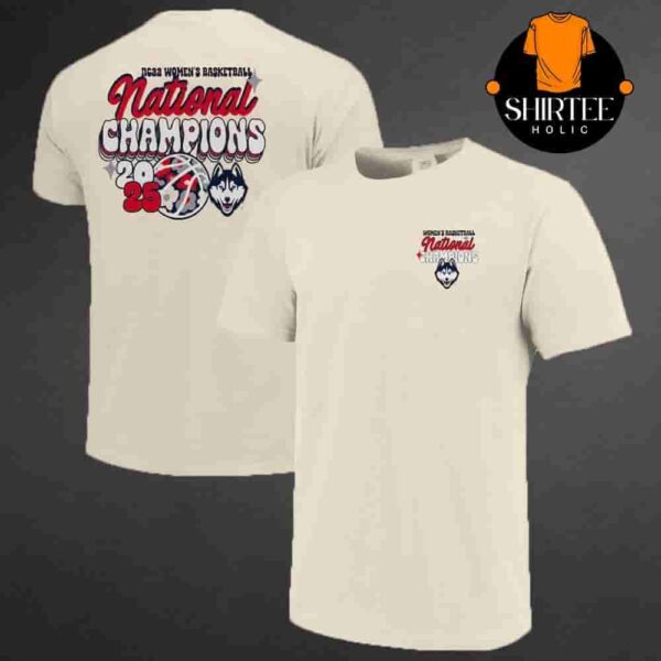 UConn Huskies 2025 NCAA Women’s Basketball National Champions Comfort Colors Pattern Ball Two Sides Classic T-Shirt