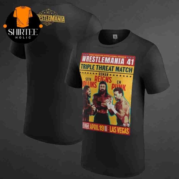 WrestleMania 41 Roman Reigns Versus CM Punk Versus Seth Rollins Triple Threat Match Two Sides Classic T-Shirt