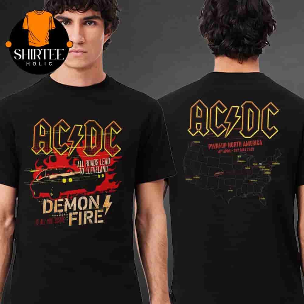 AC DC Cleveland PWR UP Tour 2025 Tee At Huntington Bank Field Cleveland OH On May 28th 2025 Two Sides Classic T-Shirt AC DC Cleveland PWR UP Tour 2025 Tee At Huntington Bank Field Cleveland OH On May 28th 2025 Two Sides Classic T-Shirt