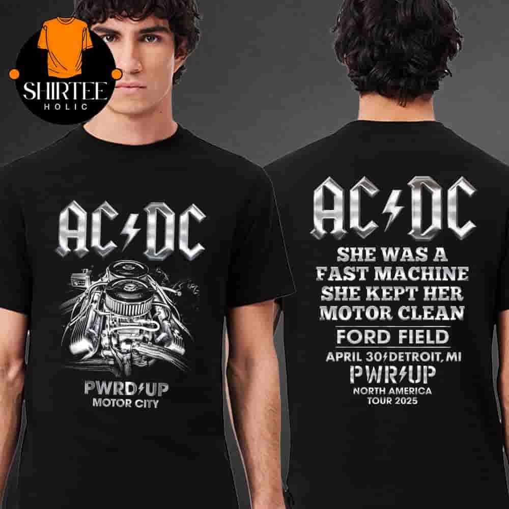 AC DC Power Up Tour 2025 Detroit PWR UP Tour Tee At Ford Field On April 30th 2025 Two Sides Classic T-Shirt AC DC Power Up Tour 2025 Detroit PWR UP Tour Tee At Ford Field On April 30th 2025 Two Sides Classic T-Shirt