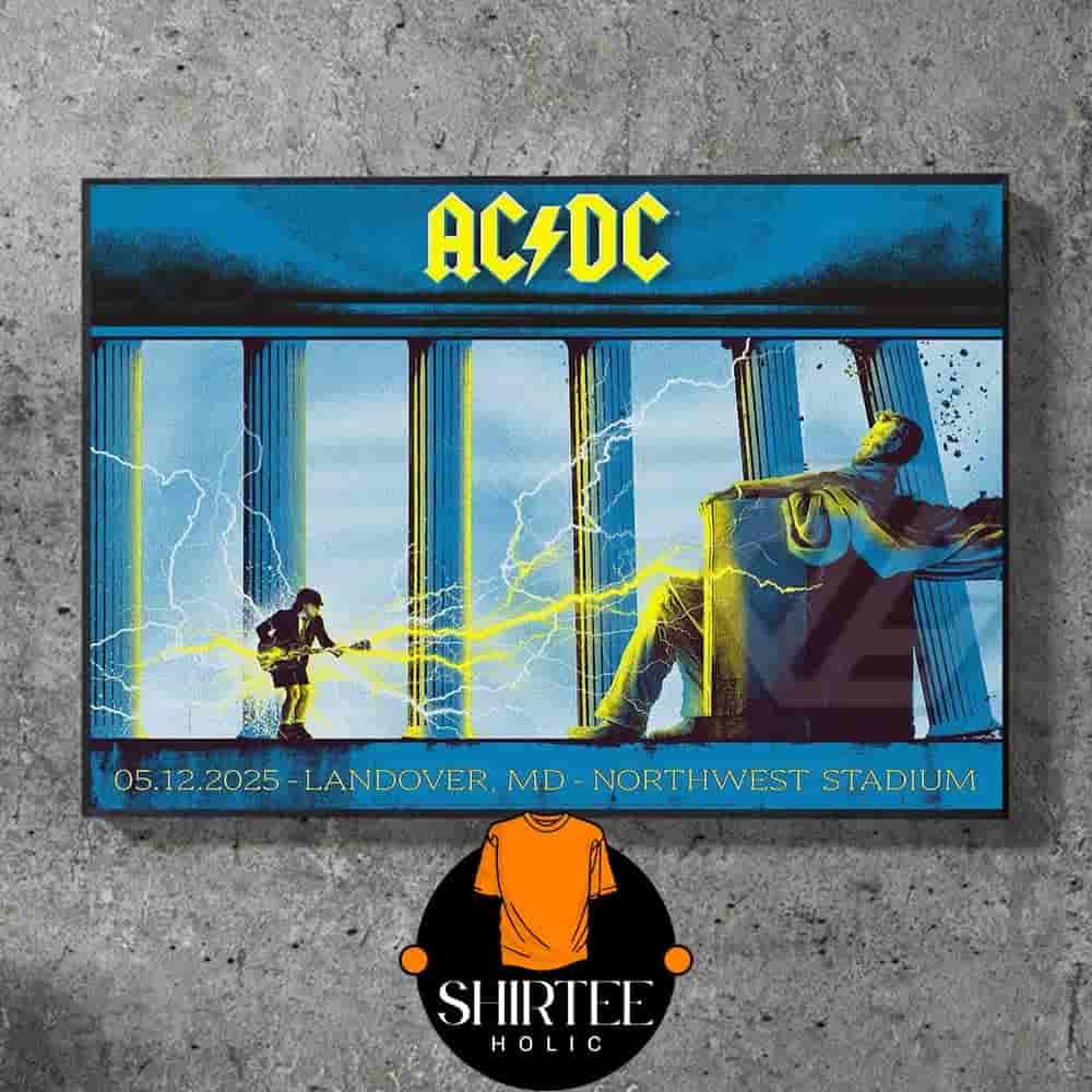 AC DC Power Up Tour 2025 Event Poster AT Northwest Stadium Landover MD On May 12th 2025 Wall Decor Poster Canvas AC DC Power Up Tour 2025 Event Poster AT Northwest Stadium Landover MD On May 12th 2025 Wall Decor Poster Canvas