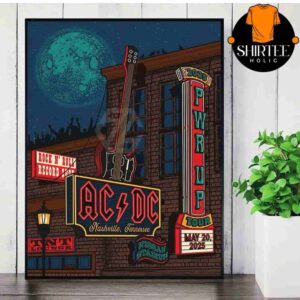 AC DC Power Up Tour 2025 Nashville Nashville PWR UP Tour Poster At Nissan Stadium Nashville TN On May 20th 2025 Wall Decor Poster Canvas