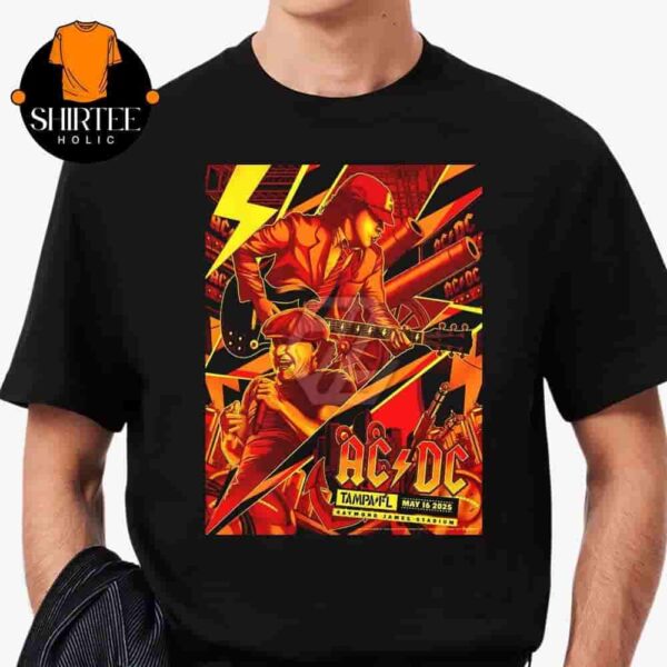 AC DC Power Up Tour 2025 Tampa Poster PWR Up Tour At Raymond James Stadium Tampa FL On May 16th 2025 Classic T-Shirt