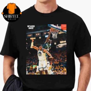 Anthony Edwards Poster Child Version 2025 Poster Dunk Kevon Looney NBA Playoffs 24-25 Wolves Versus Warriors Classic T-Shirt
