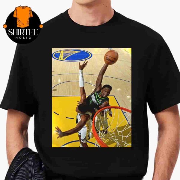 Anthony Edwards Posterize Dunk On Kevon Looney In Win Game Of Wolves Against Warriors NBA Playoffs 2024-2025 Classic T-Shirt