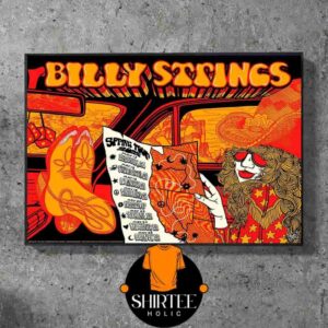 Billy Strings 2025 Spring Tour Artwork Poster By Billie Buck Place List From May 13th To May 25th 2025 Wall Decor Poster Canvas
