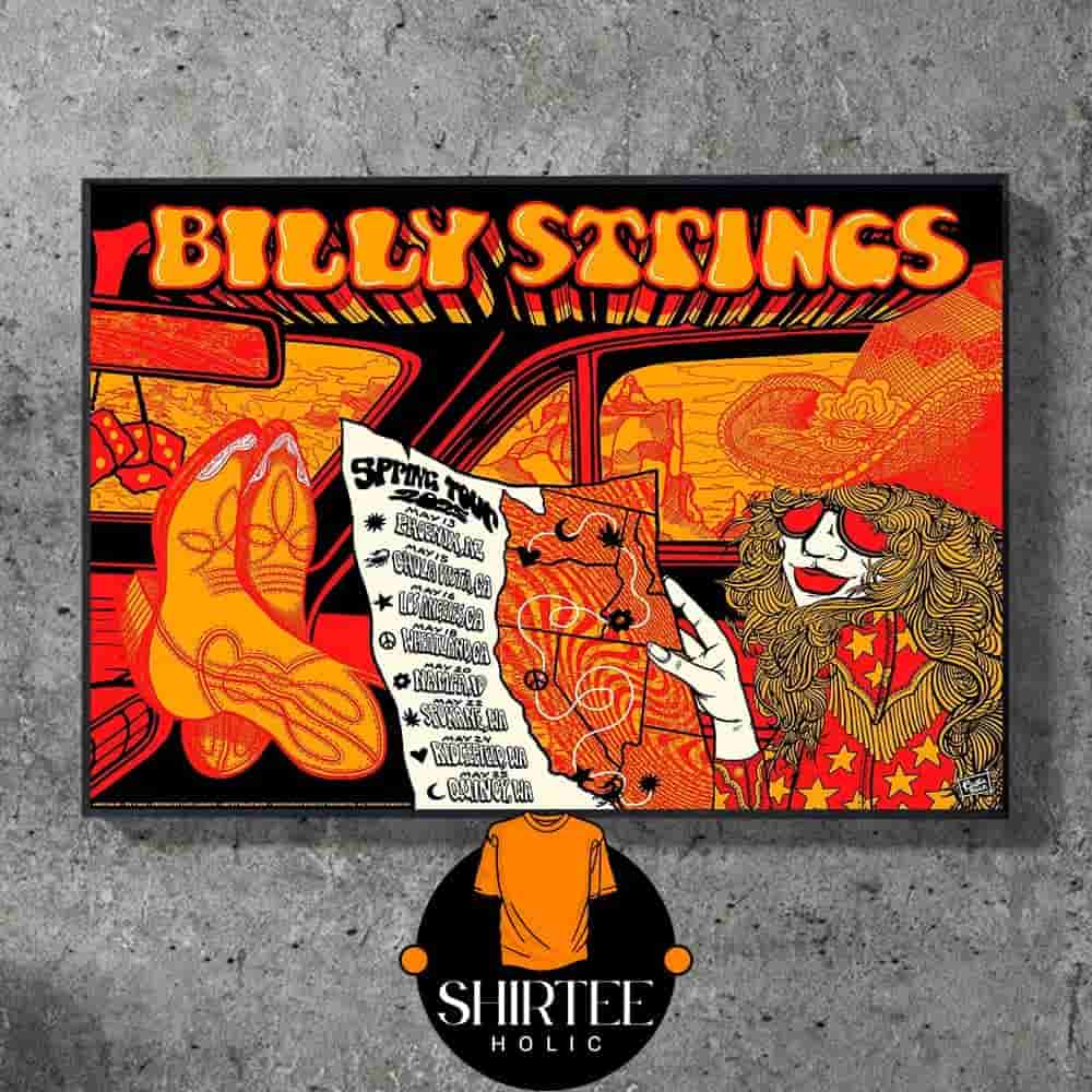 Billy Strings 2025 Spring Tour Artwork Poster By Billie Buck Place List From May 13th To May 25th 2025 Wall Decor Poster Canvas Billy Strings 2025 Spring Tour Artwork Poster By Billie Buck Place List From May 13th To May 25th 2025 Wall Decor Poster Canvas