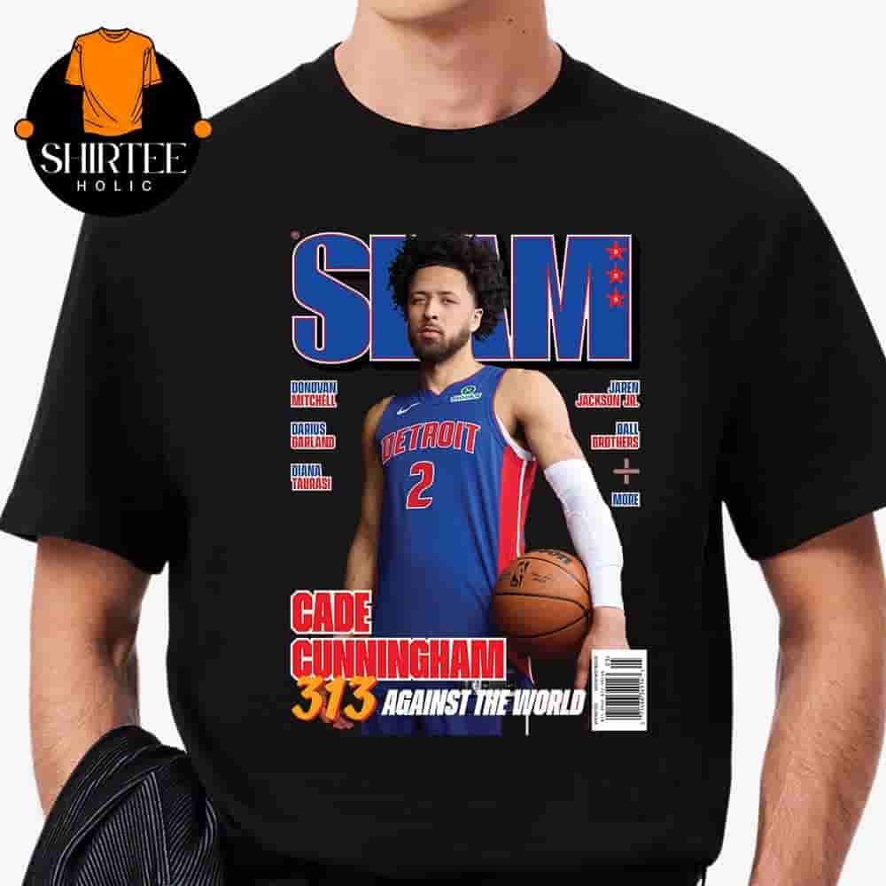 Cade Cunningham Detroit Piston On The Slam 255 Cover 313 Against The World Classic T-Shirt Cade Cunningham Detroit Piston On The Slam 255 Cover 313 Against The World Classic T-Shirt