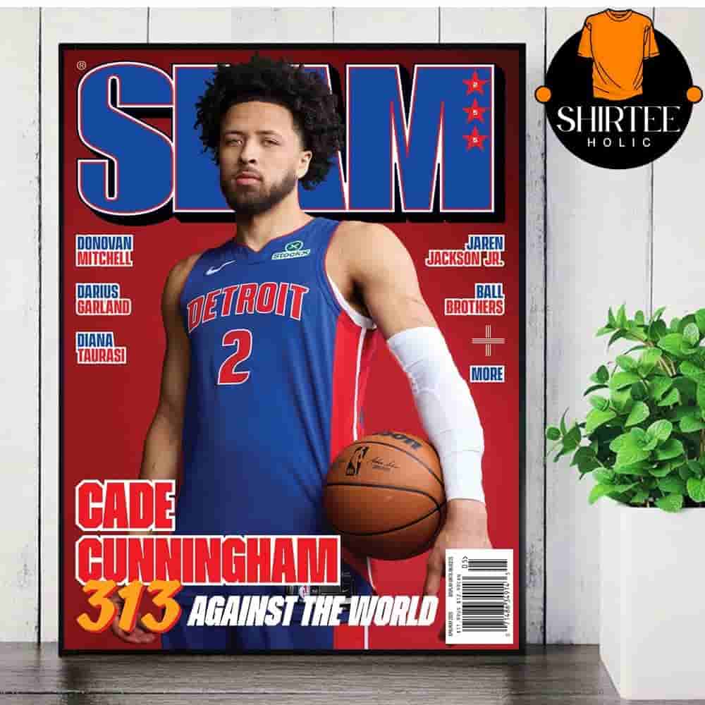 Cade Cunningham Detroit Piston On The Slam 255 Cover 313 Against The World Wall Decor Poster Canvas Cade Cunningham Detroit Piston On The Slam 255 Cover 313 Against The World Wall Decor Poster Canvas