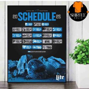 Carolina Panthers Official 2025 NFL Schedule Season 2025-2026 Wall Decor Poster Canvas