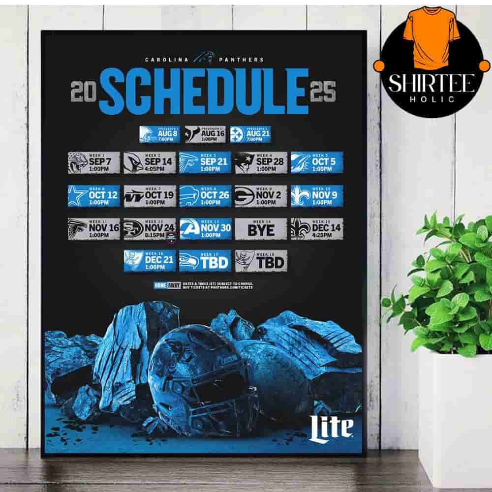Carolina Panthers Official 2025 NFL Schedule Season 2025-2026 Wall Decor Poster Canvas Carolina Panthers Official 2025 NFL Schedule Season 2025-2026 Wall Decor Poster Canvas