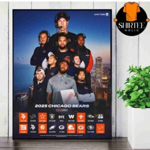 Chicago Bears Official 2025 NFL Schedule Season 2025-2026 Wall Decor Poster Canvas