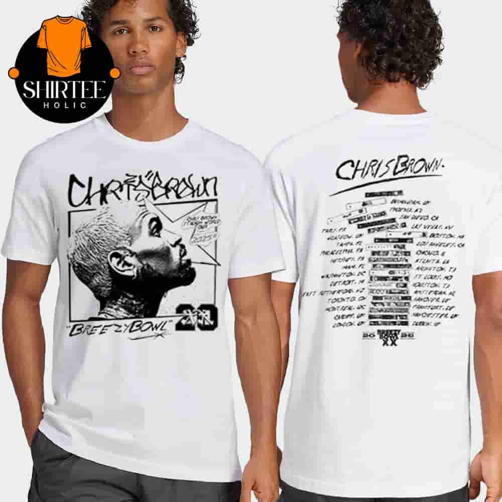 Chris Brown BreezyBowl XX Stadium World Tour 2025 Merch City List Tee Two Sides Classic T-Shirt Chris Brown BreezyBowl XX Stadium World Tour 2025 Merch City List Tee Two Sides Classic T-Shirt