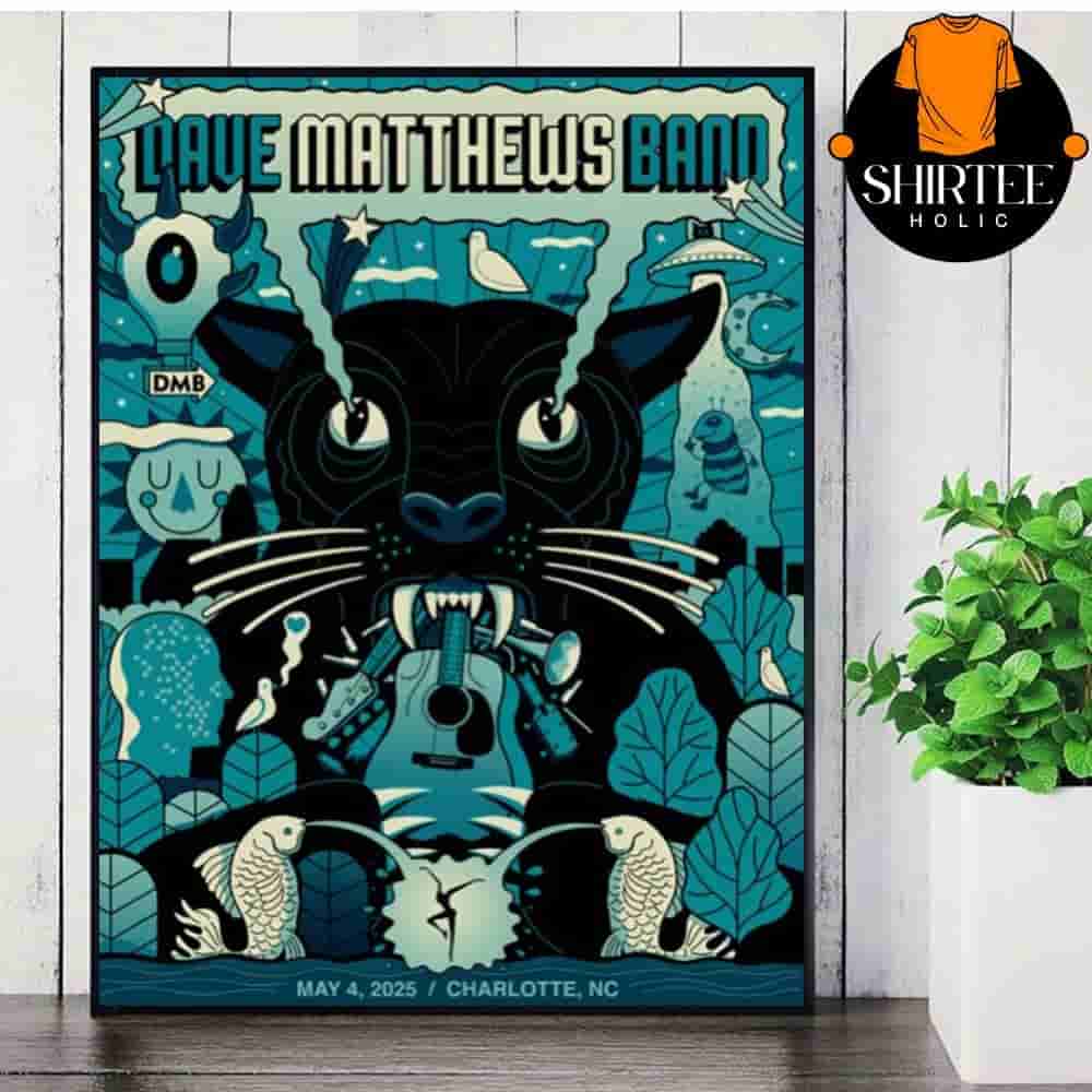 Dave Matthews Band Event Poster For Show At Charlotte NC On May 4th 2025 Wall Decor Poster Canvas Dave Matthews Band Event Poster For Show At Charlotte NC On May 4th 2025 Wall Decor Poster Canvas