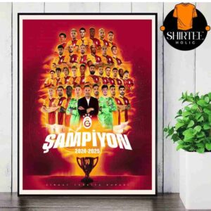Galatasaray SK Turkiye Kupasi Sampiyonu 2024-2025 Turkish Cup Champion Wall Decor Poster Canvas