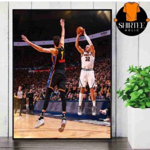 Game Winning Shot Of Aaron Gordon Over Chet Holmgren To Get First Win For Nuggets In Series Versus Thunders Wall Decor Poster Canvas