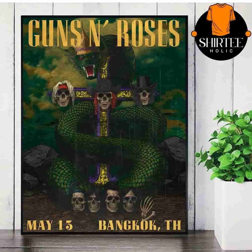 Guns N Roses World Tour 2025 Artwork Poster At Bangkok TH On May 13th 2025 Wall Decor Poster Canvas Guns N Roses World Tour 2025 Artwork Poster At Bangkok TH On May 13th 2025 Wall Decor Poster Canvas