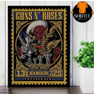 Guns N Roses World Tour Event Poster At Thunder Dome Bangkok TH On May 13th 2025 Wall Decor Poster Canvas