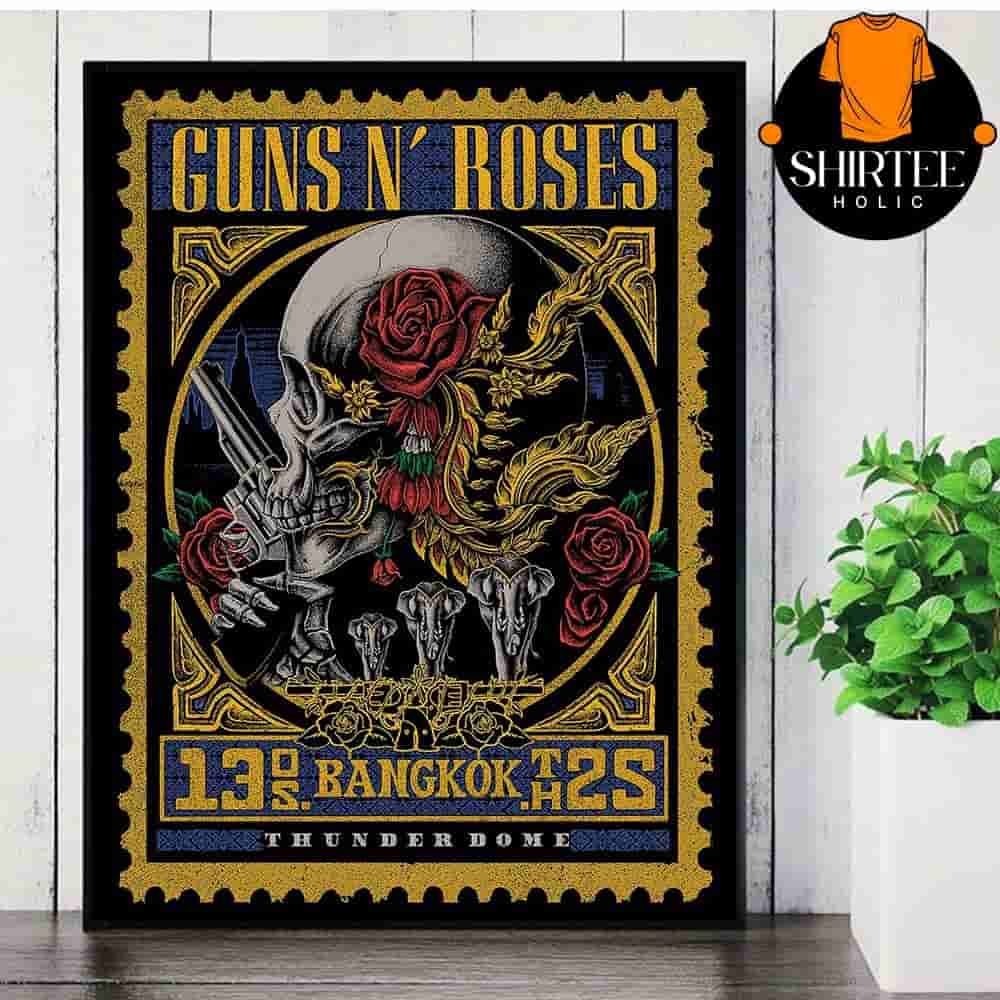 Guns N Roses World Tour Event Poster At Thunder Dome Bangkok TH On May 13th 2025 Wall Decor Poster Canvas Guns N Roses World Tour Event Poster At Thunder Dome Bangkok TH On May 13th 2025 Wall Decor Poster Canvas