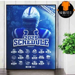 Indianapolis Colts Official 2025 NFL Schedule Season 2025-2026 Wall Decor Poster Canvas