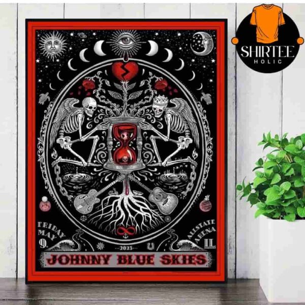 Johnny Blue Skies Artwork Event Poster Show At Allstate Arena Rosemont IL ON May 9th 2025 Wall Decor Poster Canvas