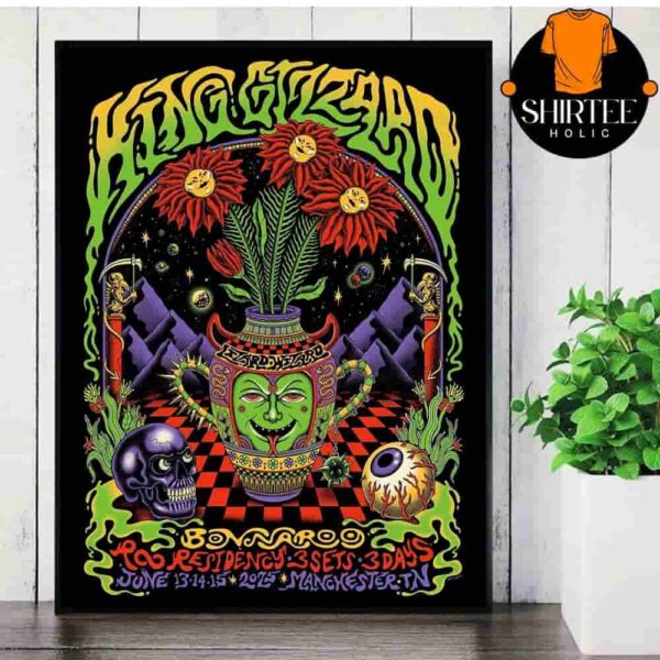 King Gizzard And The Lizard Wizard Event Poster 3 Sets 3 Days At Roo Residency Manchester TN On June 13-14-15 2025 Wall Decor Poster Canvas