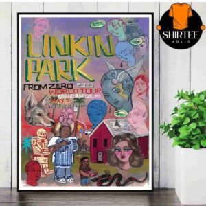 Linkin Park From Zero 2025 Tour Grand Rapids Poster At Vanadel Arena MI On May 1st Wall Decor Poster Canvas