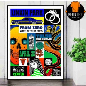 Linkin Park From Zero 2025 Tour Tulsa Poster At Bok Center TX On April 28th Wall Decor Poster Canvas