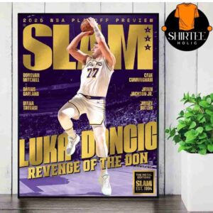 Luka Doncic Los Angeles Lakers On Gold Metal Slam 255 Cover Revenge Of The Don Wall Decor Poster Canvas