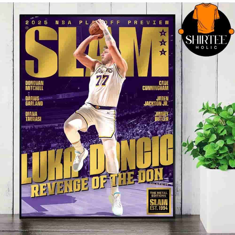 Luka Doncic Los Angeles Lakers On Gold Metal Slam 255 Cover Revenge Of The Don Wall Decor Poster Canvas Luka Doncic Los Angeles Lakers On Gold Metal Slam 255 Cover Revenge Of The Don Wall Decor Poster Canvas