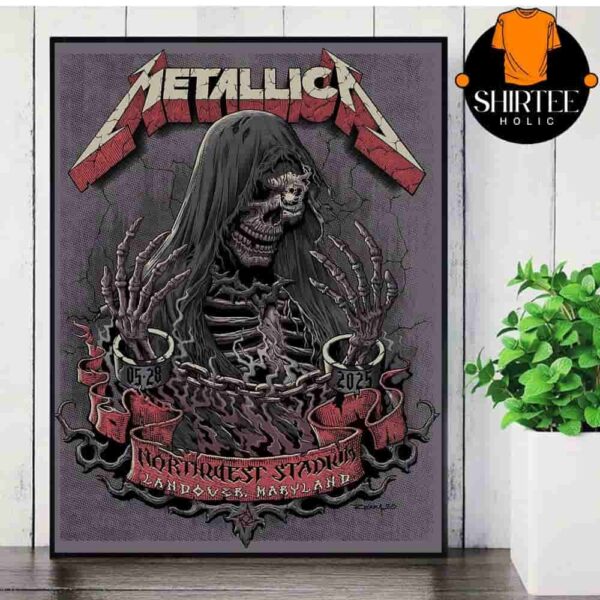 Metallica M72 Landover North American Tour 2025 Venue Poster At Northwest Stadium Maryland On May 28th 2025 Wall Decor Poster Canvas