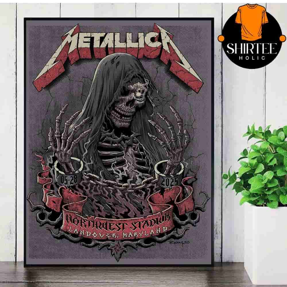 Metallica M72 Landover North American Tour 2025 Venue Poster At Northwest Stadium Maryland On May 28th 2025 Wall Decor Poster Canvas Metallica M72 Landover North American Tour 2025 Venue Poster At Northwest Stadium Maryland On May 28th 2025 Wall Decor Poster Canvas