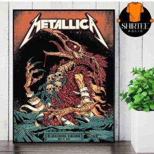 Metallica M72 North America Tour 2025 Event Pop Up Poster At Blacksburg Virginia On May 7th 2025 Wall Decor Poster Canvas