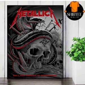 Metallica M72 North America Tour 2025 Event Pop Up Poster At Nissan Stadium Nashville TN On May 1st 2025 Wall Decor Poster Canvas