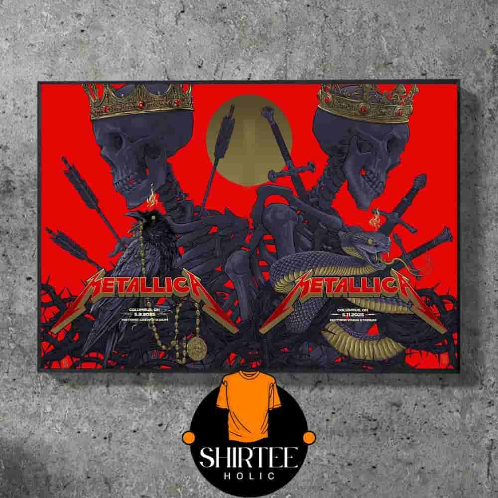 Metallica M72 North America Tour 2025 Sonic Temple Festival Combined Poster 2 Nights At Historic Crew Stadium Columbus OH On May 9th And 11th Wall Decor Poster Canvas Metallica M72 North America Tour 2025 Sonic Temple Festival Combined Poster 2 Nights At Historic Crew Stadium Columbus OH On May 9th And 11th Wall Decor Poster Canvas