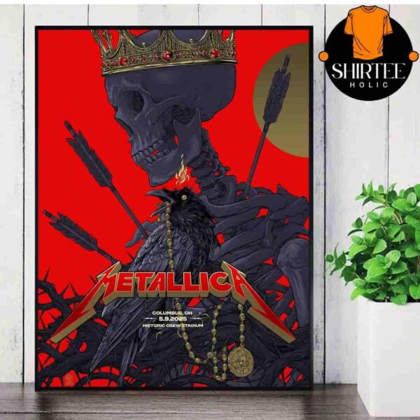 Metallica M72 North America Tour 2025 Sonic Temple Festival Event Poster At Historic Crew Stadium Columbus OH On May 9th 2025 Wall Decor Poster Canvas