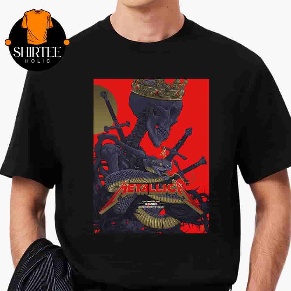 Metallica M72 North America Tour 2025 Sonic Temple Festival Event Poster Night 2 At Historic Crew Stadium Columbus OH On May 11th 2025 Classic T-Shirt Metallica M72 North America Tour 2025 Sonic Temple Festival Event Poster Night 2 At Historic Crew Stadium Columbus OH On May 11th 2025 Classic T-Shirt