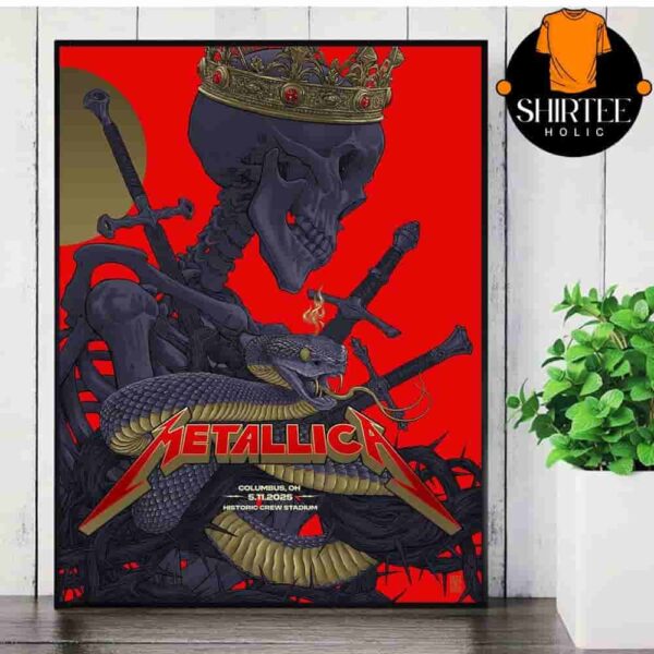Metallica M72 North America Tour 2025 Sonic Temple Festival Event Poster Night 2 At Historic Crew Stadium Columbus OH On May 11th 2025 Wall Decor Poster Canvas