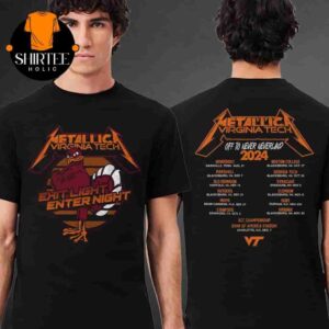 Metallica M72 North American Tour 2024 Off To Never Neverland Black Virginia Tech Hokies Retro Two Sides Classic T-Shirt